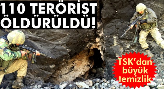 4 gündür süren operasyonlarda 110 terörist etkisiz hale getirildi