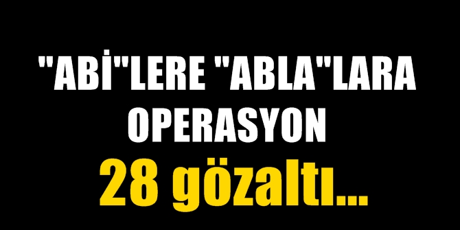 Abilere Ablalara operasyon! 28 kişi tutuklandı
