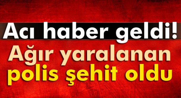 Ağır yaralı olan özel harekat polisi şehit oldu