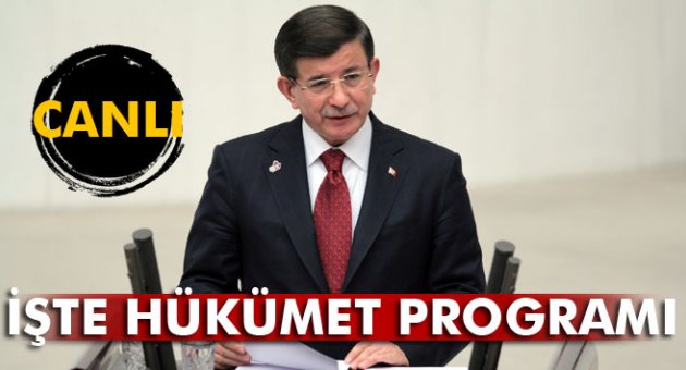 Ahmet Davutoğlu 64. Hükümet programını açıklıyor