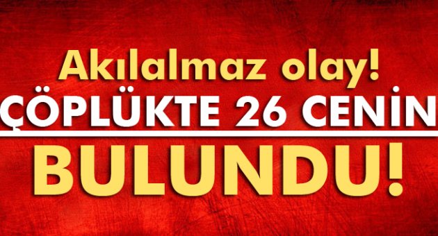 Akılalmaz olay! Çöplükte 26 cenin bulundu