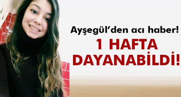 Ayşegül yaşam mücadelesini kaybetti