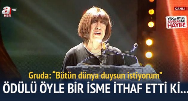 Ayşen Gruda ödülü Aylan bebeğe ithaf etti