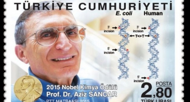 Aziz Sancar'ın adına pul basıldı