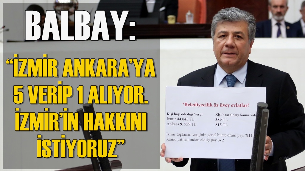 Balbay: ''İzmir Ankara'ya 5 Verip 1 Alıyor''