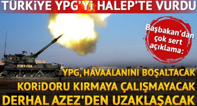 Başbakan Davutoğlu: Azez ve civarındaki tehdit oluşturan güçlere karşı mukabelede bulunulmuştur