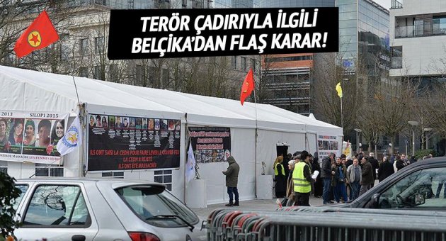Belçika&#039;daki PKK çadırı kaldırıldı