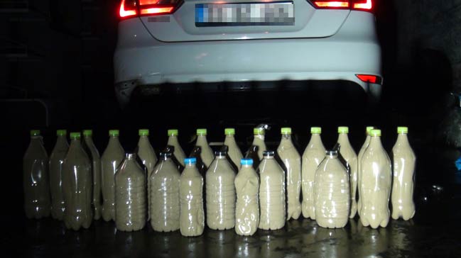 Benzin deposundan 11 kilo toz esrar çıktı