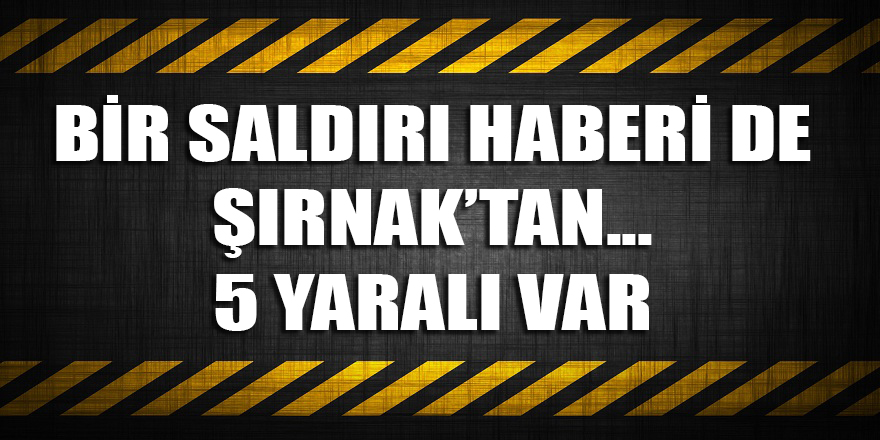 Bir saldırı haberi de Şırnak'tan... 5 yaralı var