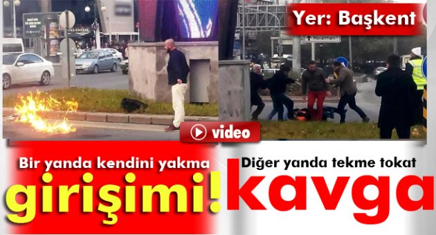 Bir yanda yakma girişimi, diğer yanda dayak