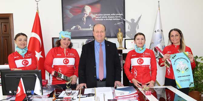 Bisikletçi Kadınlardan Özakcan'a Ziyaret