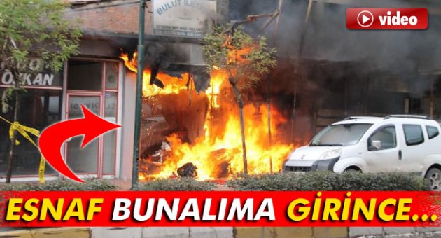 Bunalıma giren esnaf işyerini ateşe verdi