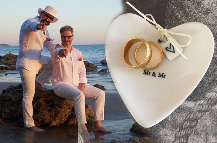 Caner Alper ile Mehmet Binay Malibu’da evlendi