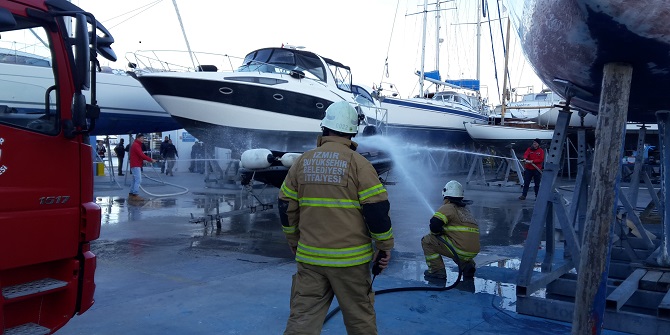 Çeşme Marina’da Yangın Tatbikatı…