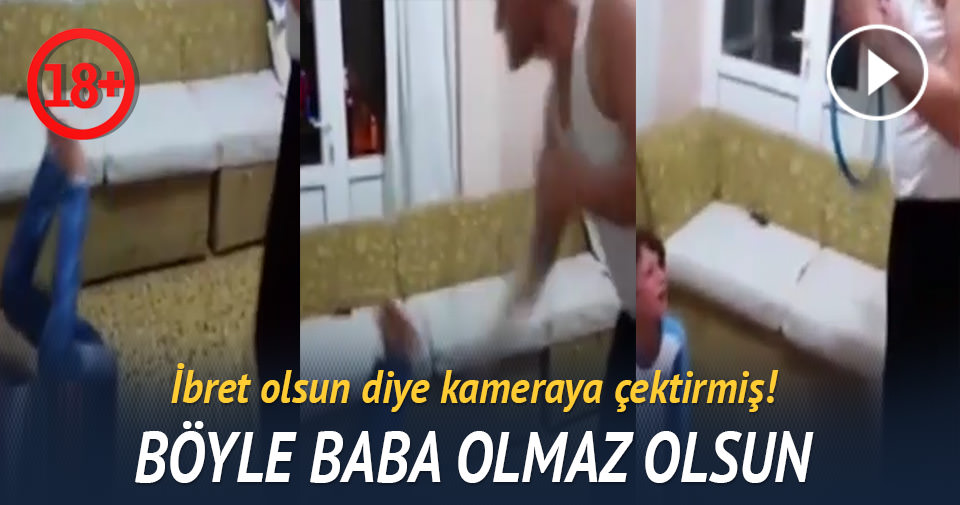 Çocuğuna hortumla işkence yaptı!