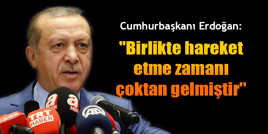 Cumhurbaşkanı Erdoğan: ''Birlikte hareket etme zamanı çoktan gelmiştir''