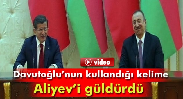 Davutoğlu’nun rüzgar kelimesinin Azericesini kullanması Aliyev’i güldürdü