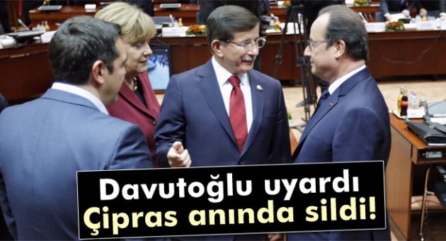Davutoğlu uyarınca Çipras tweetleri sildi