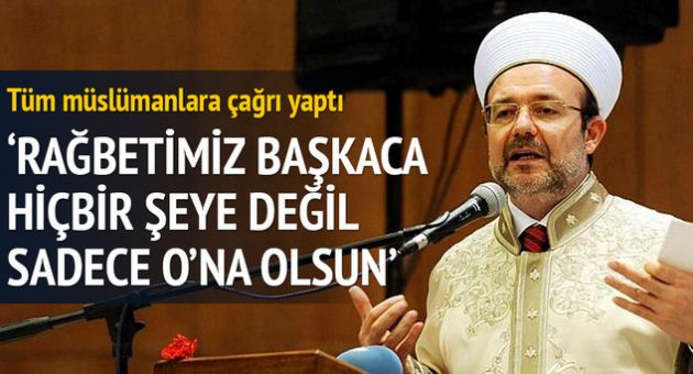 Diyanet İşleri Başkanı Görmez'den kandil mesajı