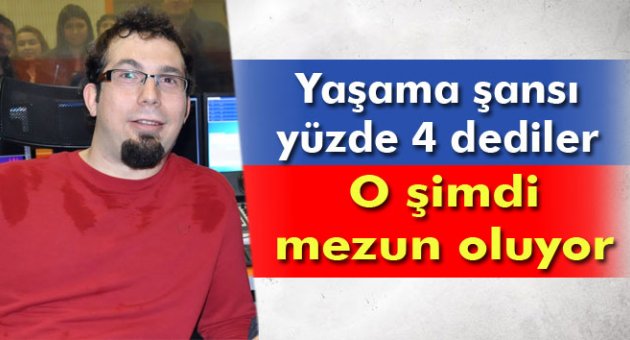 Doktorun yaşama şansı yüzde 4 dediği Berk mezun oluyor
