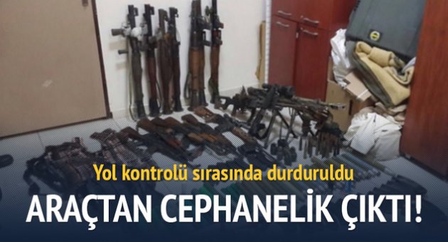 Durdurulan araçtan cephanelik çıktı