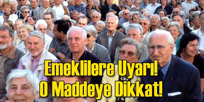 Emeklilere Uyarı! O Maddeye Dikkat!