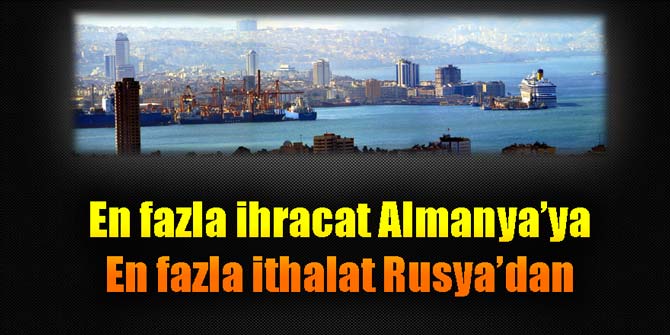 En fazla ihracat Almanya'ya; en fazla ithalat Rusya'dan