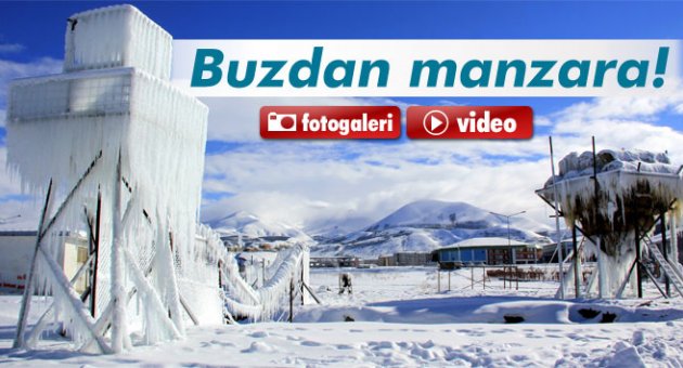 Erzurum'dan buzdan manzara