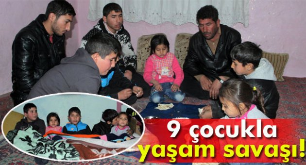 Eşi ölen Suriyeli babanın, 9 çocuğuyla yaşam savaşı
