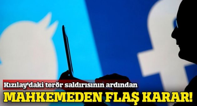 Facebook ve Twitter'a engelleme kararı