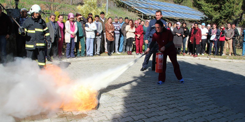 Fethiye Belediyesi Huzurevinde Yangın Tatbikatı Yapıldı