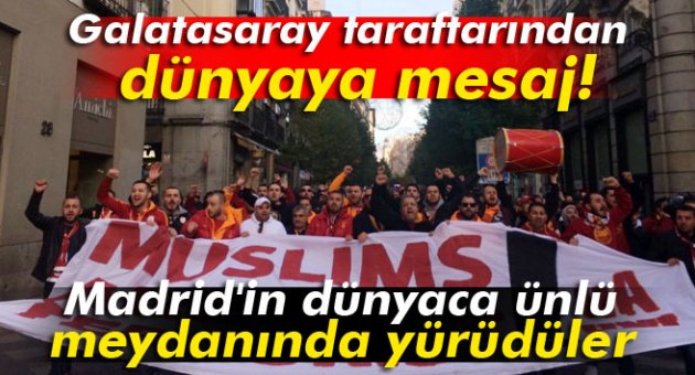 Galatasaray taraftarından dünyaya mesaj