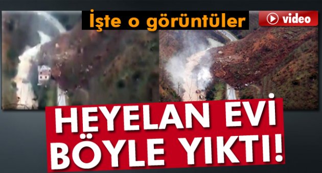 Heyelan evi böyle yıktı!