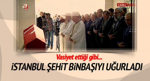 İstanbul şehit binbaşıyı uğurladı
