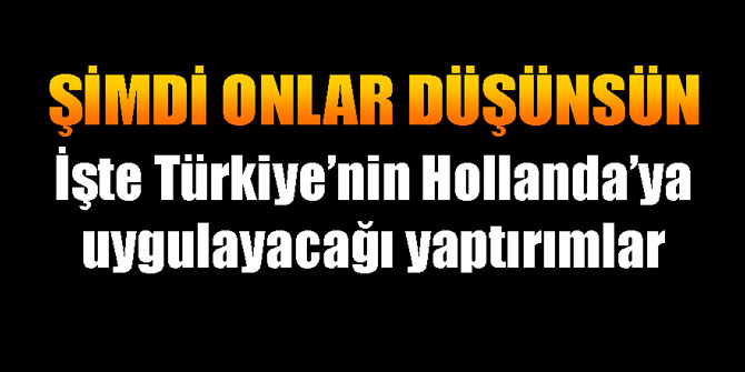 İşte Türkiye'nin Hollanda'ya uygulayacağı yaptırımlar