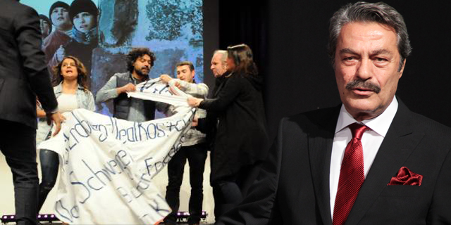 Kadir İnanır&#039;ın ödül aldığı törende PKK protestosu