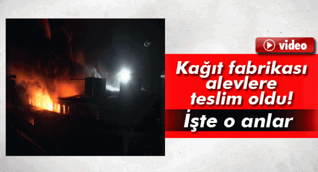 Kağıt fabrikası alevlere teslim oldu