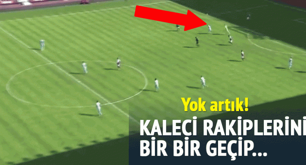 Kaleci rakiplerini bir bir geçip…