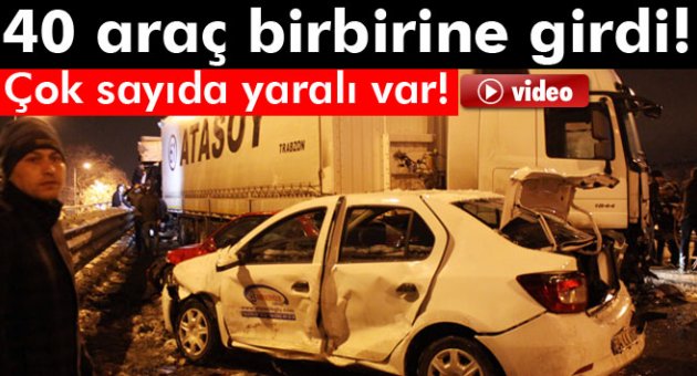 Kocaeli Gölcük&#039;te 40 araçlı zincirleme trafik kazası: 13 yaralı