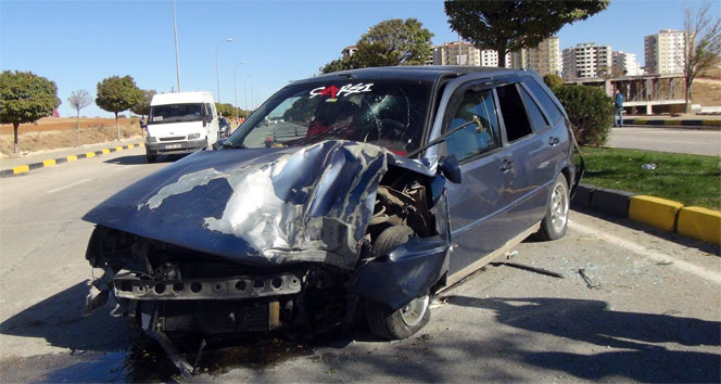 Köpeğe çarpmamak için orta refüje çıktı