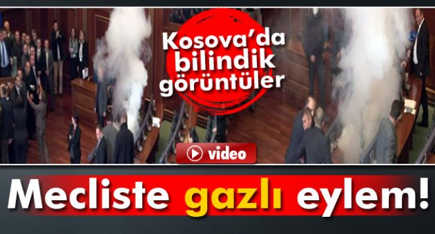 Kosova Meclisi'nde gazlı eylem
