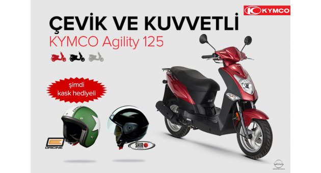 Kymco Agility 125’ler Şimdi Kask Hediyeli