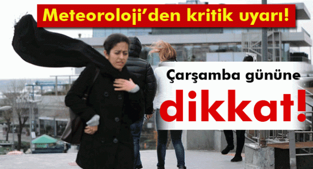 Meteoroloji'den kritik uyarı! Çarşambaya dikkat!