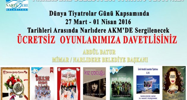 Narlıdere’de Tiyatro festivali başlıyor