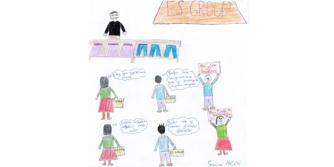 Öğrenciler sevgilerini resimlere yansıttı