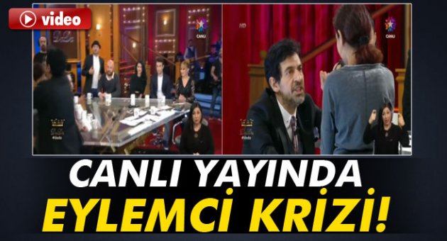 Okan Bayülgen'in programında eylemci krizi