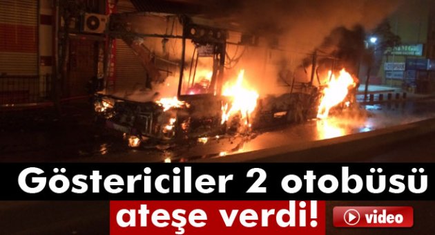 Okmeydanı'nda 2 halk otobüsü ve 1 iş yeri ateşe verildi