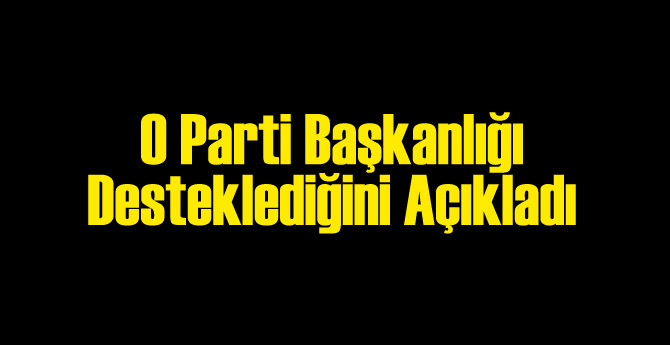 O Parti Başkanlık Sistemini Desteklediğini Açıkladı