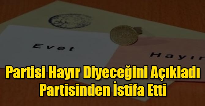 Partisi Referanduma Hayır Deyince İstifa Etti
