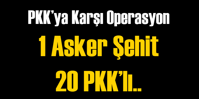 PKK'ya Karşı Operasyon: 1 Asker Şehit